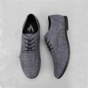 Men Grey Laced Corporate-Casual Shoe
