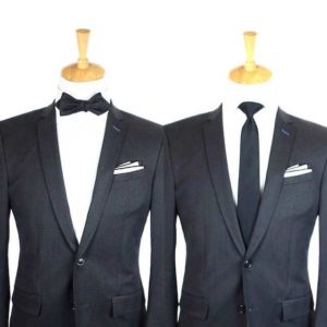 Men Deep Grey Corporate Suit Grey-White Accessories