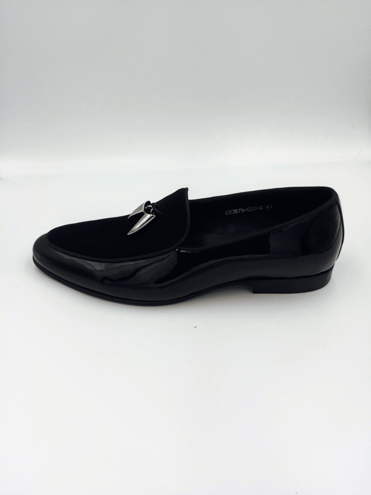 patent black loafers mens