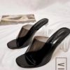 Ladies Designer Transparent Block Heels Slippers