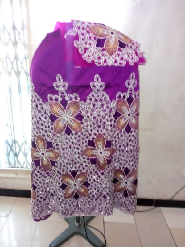 Indian George Lace Fabric - Purple