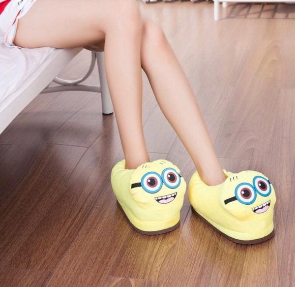 Fluffy Character House Slip Ons - Minions