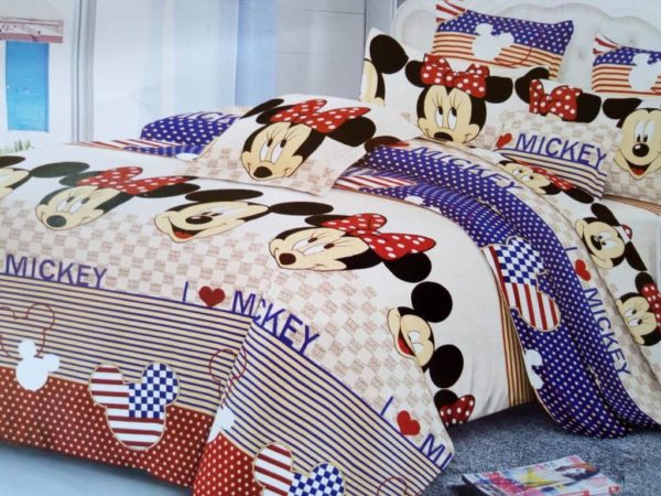 Children's Mickey Mouse Character Bed Sheet - 4 Pillow Cases