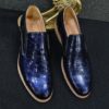 Berluti Men's Blue Croc leather Loafers Shoe