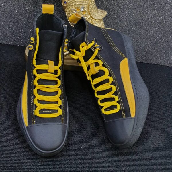 Trendy Unisex Gray And Yellow Sneakers