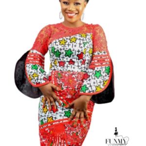 Ankara Short gown with Cord Lace (BELLA)