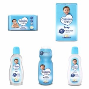 Cussons Soft & Smooth Baby Gift Set (Pack Of 70g Bar Soap, 100ml Lotion, 100ml Oil 90g, Wipes, Powder)