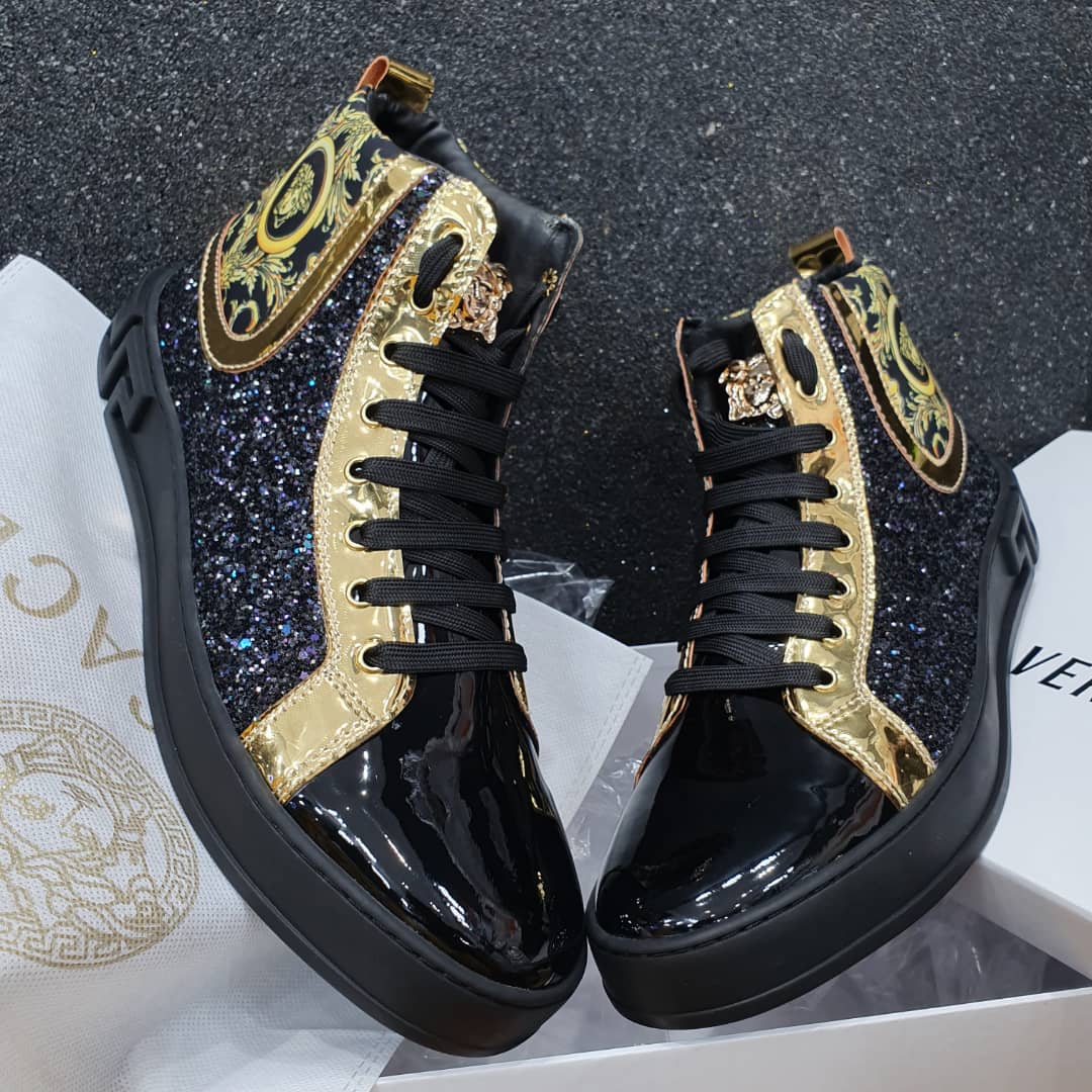 versace mens high top shoes