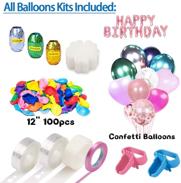 Aerwo Portable Dual Nozzle Electric Balloon Blower with 100 PCS Balloons