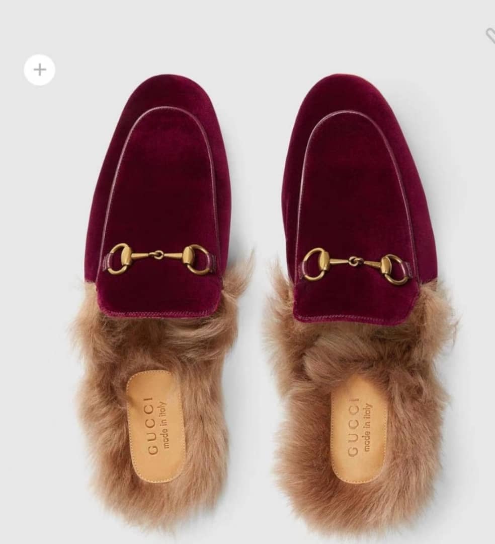 gucci hairy slippers