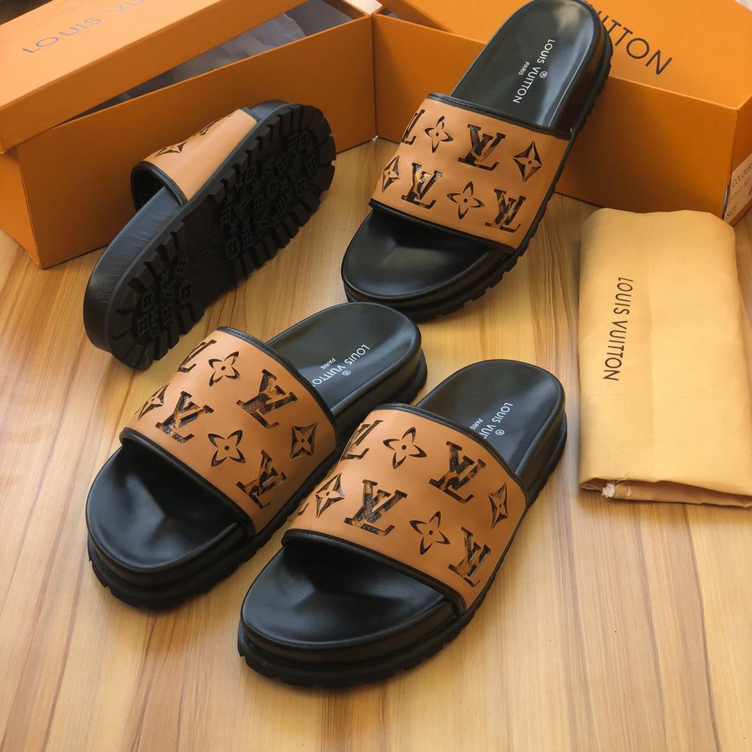quality Louis Vuitton palm slippers available  Olist Men's Louis Vuitton  Slippers shoes For Sale In Nigeria