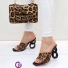 Designers Chain Strap Bag And Slippers - Tiger Skin