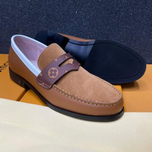 LEATHER/ SUED BROWN COOPERATE PARIS LOAFERS SHOE