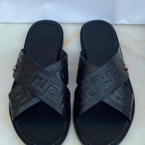 LEATHER CRISS CROSS MEN'S PALM SLIPPERS