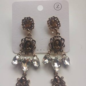 Diamond loop earrings
