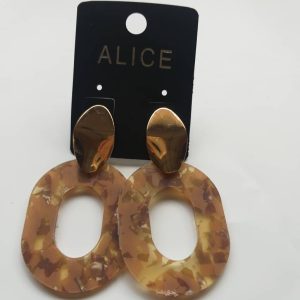 Brown stone earrings