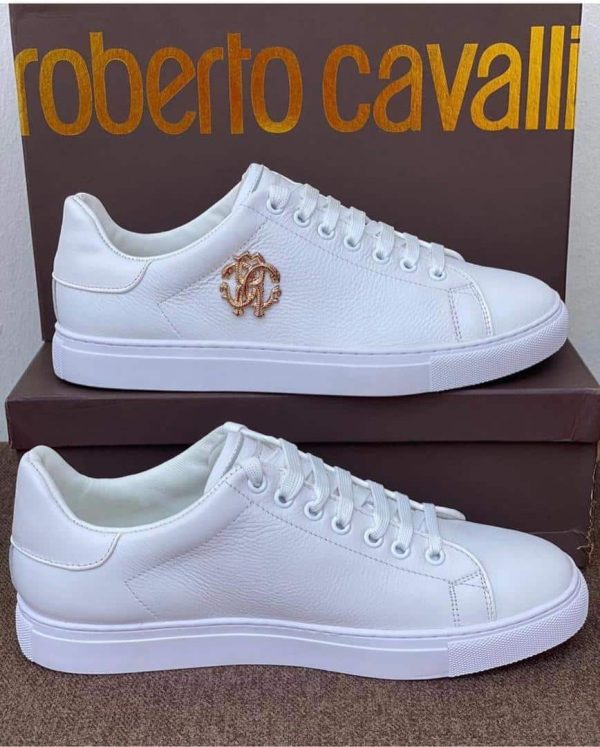 MEN'S LEATHER LACED WHITE SNEAKERS