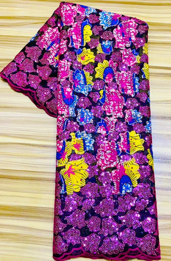 LADIES SEQUENCE ANKARA LACE - 6 Yards Per Pack