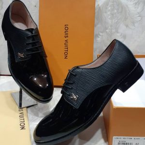 Men's LV Black Corporate Dress Shoes