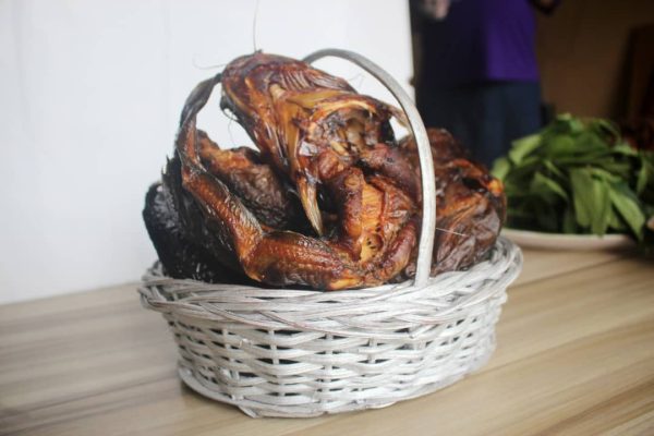 A basket of driedcatfish
