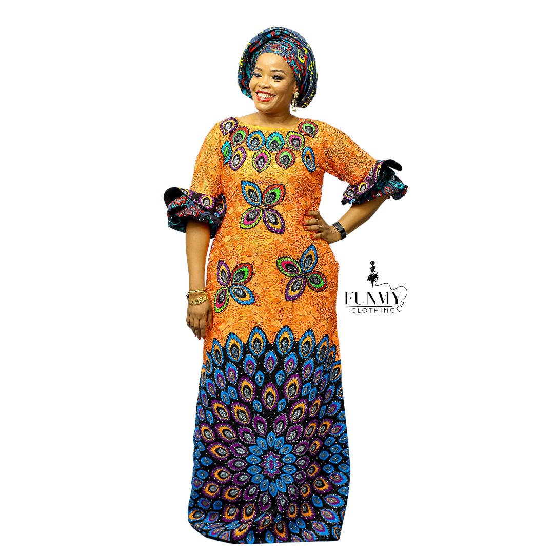 A-Shape Shadda and Lace Gown – A.D MUKTAR