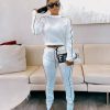 Two-Piece Tracksuits for Women Crop Top + Pants Long Sleeve