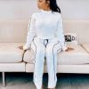Two Piece Tracksuits for Women Crop Top + Pants Long Sleeve