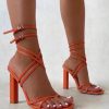 Ladies Cross Strap Thick High Heels Female Party Dress Sandals