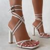 Ladies Cross Strap Thick High Heels Female Party Dress Sandals