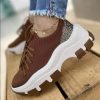 Ladies Sneakers Shoes With Breathable Mesh Sock Shoes Thick Bottom
