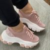 Ladies Sneakers Shoes With Breathable Mesh Sock Shoes Thick Bottom