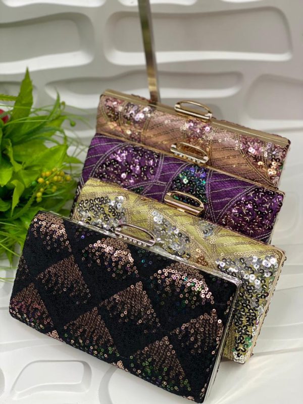 Dazzling Sequined Ladies Evening Clutch Bridal Wedding Ring Party Clutch Purse