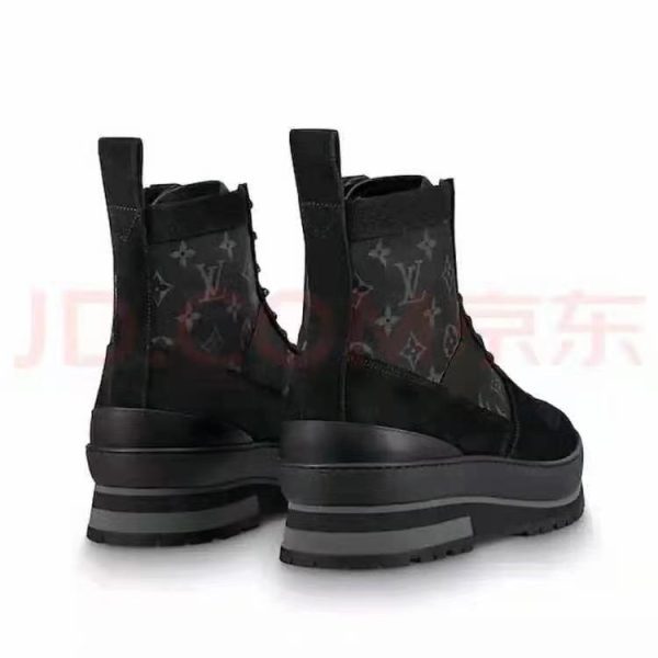 LV HighTop Ankle Fashion Leather Suede Boot Sneakers For Men