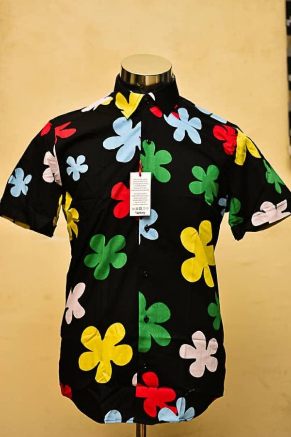 Men's Vintage Casual Short Sleeve Flower Shirt