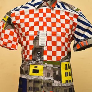 Men's Short Sleeve Vintage Stand Collar Shirt – Multicolor