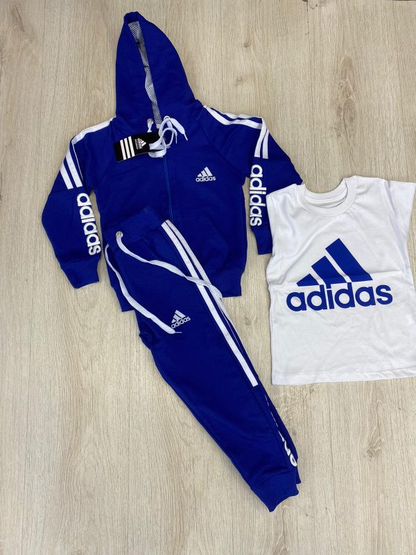 Adidas 3pcs Zip down Hoodie Jacket And Joggers Set For Kids