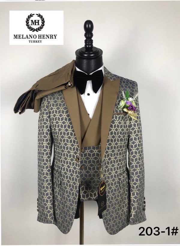 Melano Henry Double Vent 3 Piece Turkish Suit