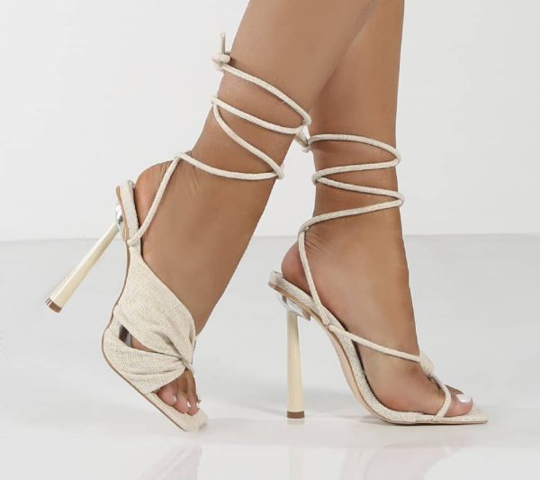 Unique Trendy Fashion High Heel Lace Up Sandals For Ladies/Women