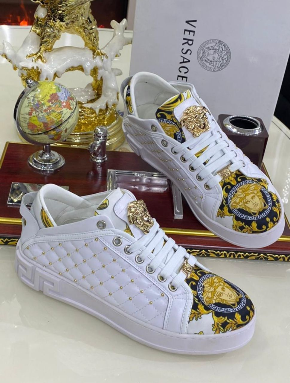 Men's Low Top Sneakers Gold Zipper Designer Shoes White Free Express  Shipping WORLDWIDE | Instagram