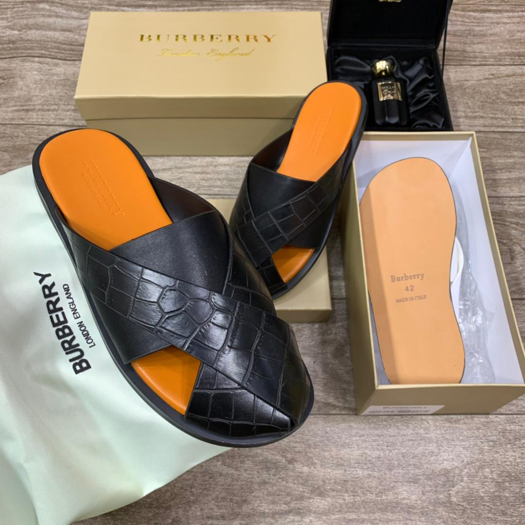 Men's BURBERRY LONDON Half Shoe Leather palms Slippers | CartRollers  ﻿Online Marketplace Shopping Store In Lagos Nigeria