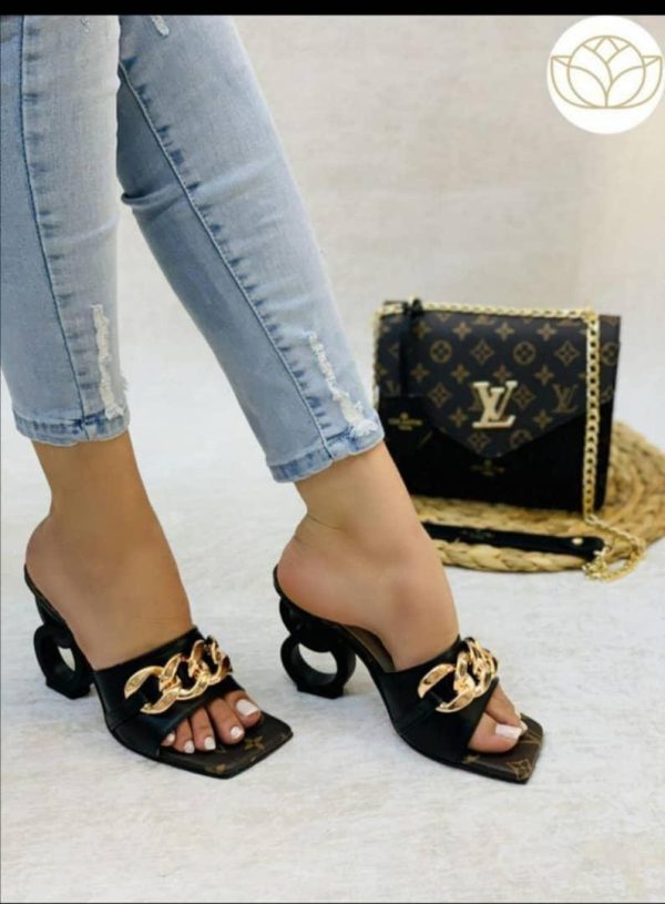 Classy LV Designers Ladies Fashion Heel Slippers