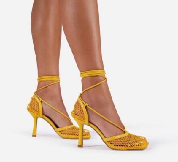 Classy Ladies Net Closed Toe High Heel Sandals