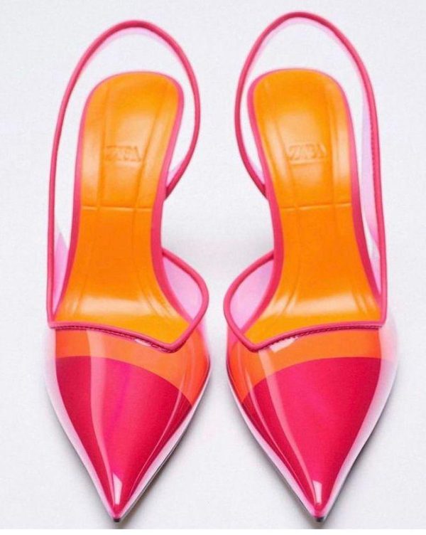 Classy Ladies Transparent Closed Toe Designer High Heel Sandals