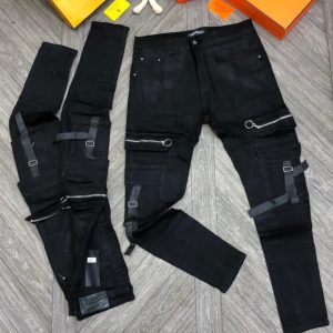 Quality Non-Fade Stone-Wash Men’s Black Stock Jeans