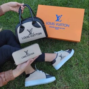 3 In 1 Designers Bag with Purse and Sneakers