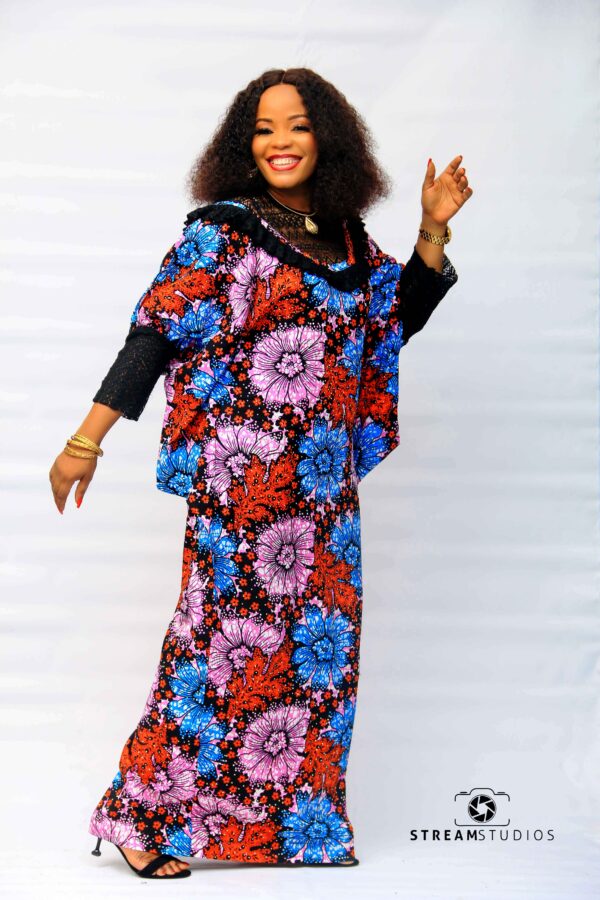 Dress Eniola Classy Ankara Boubou/Abaya Dress With Lace Net