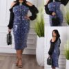 GLOSSY SNAKE PRINT WOMEN UNIQUE GOWN DRESS 5