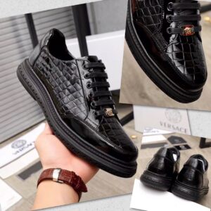 DESIGNER PATENT LEATHER LACE-UP SHOES FOR MEN