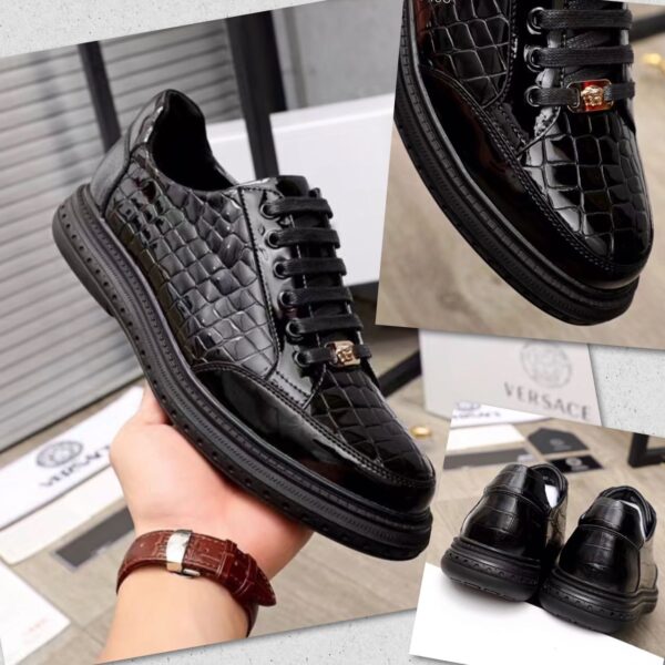 DESIGNER PATENT LEATHER LACE UP SHOES FOR MEN