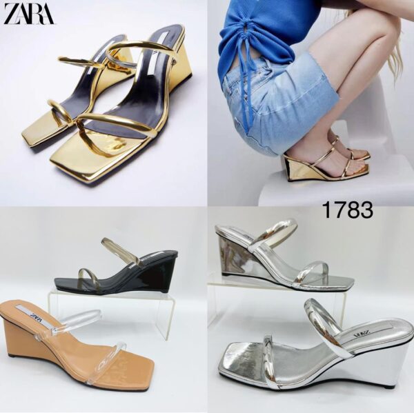 Zara Fashion Low Heeled Wedge Sandals For Women